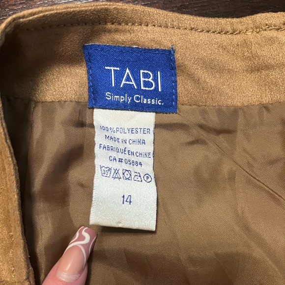 Nude Faux Suede A-line Skirt - Picture 2 of 2